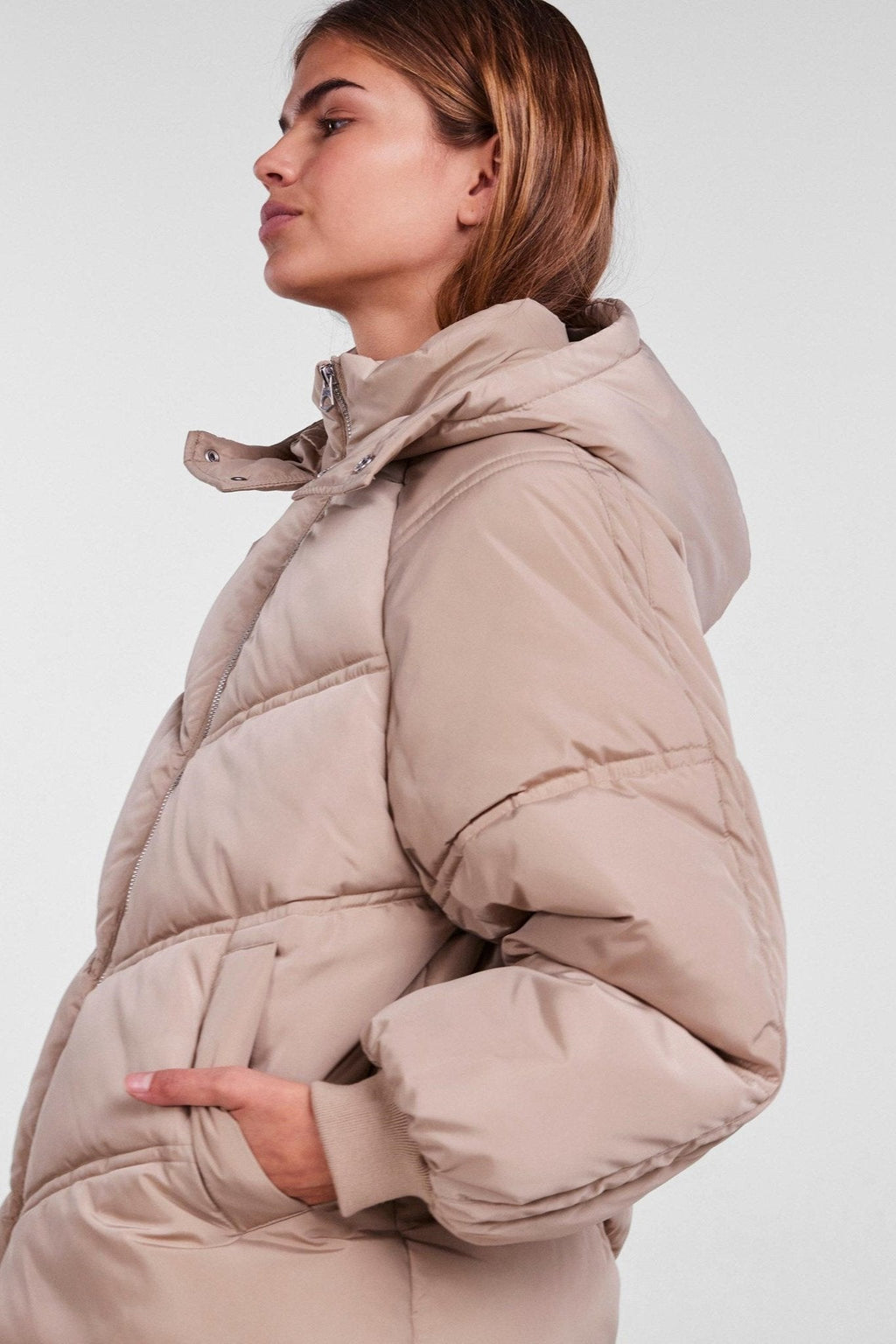 Neli City Puffer Jakke - Silver Mink