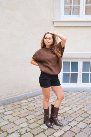 Denim Shorts - Black Denim