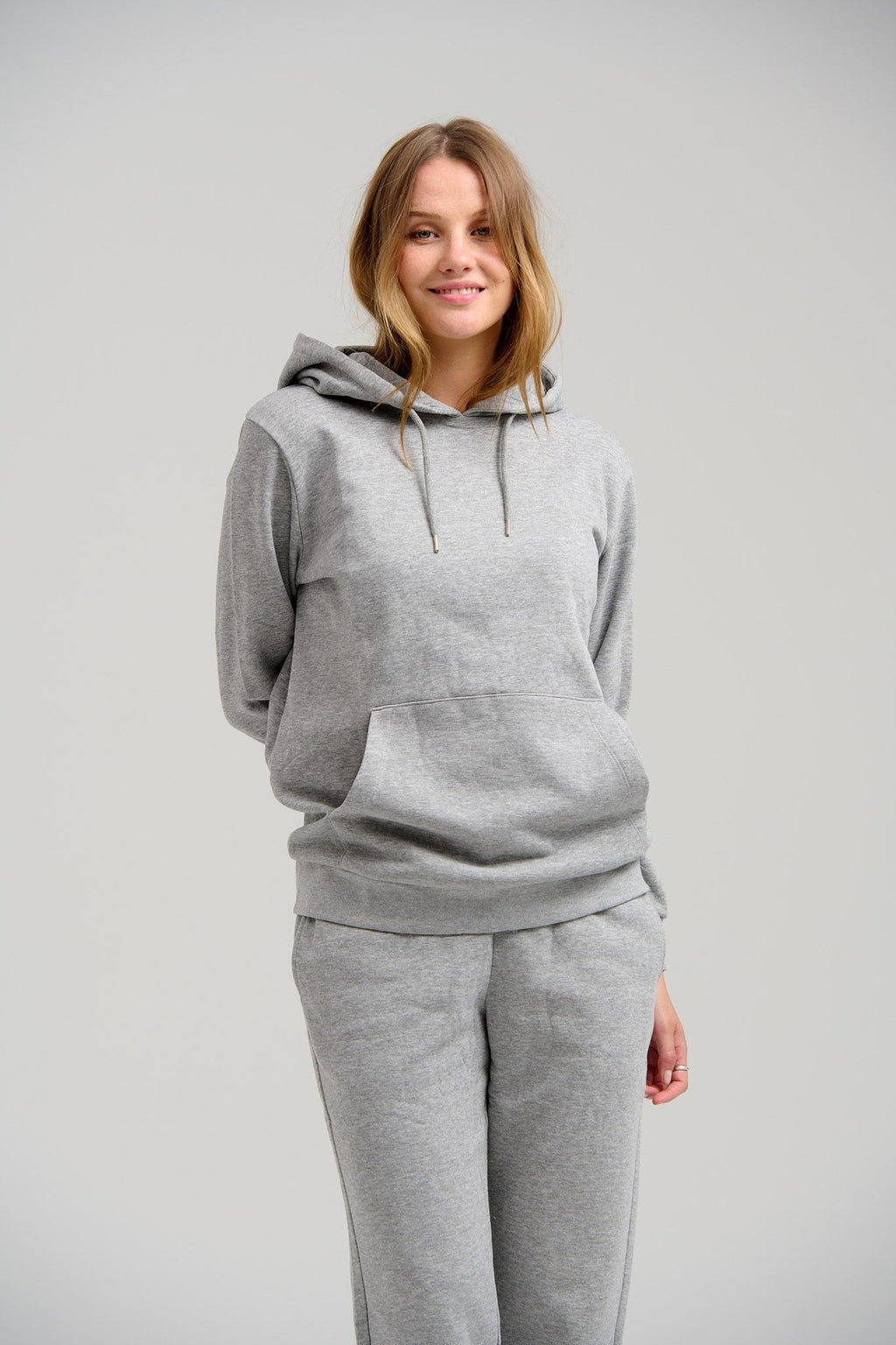 Basic Hoodie Sweat - Lys Grå Melange