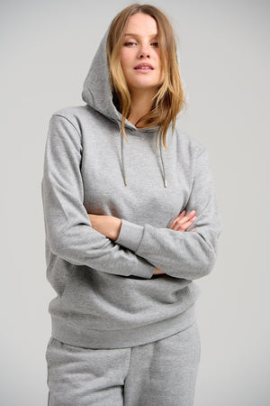 Basic Hoodie Sweat - Lys Grå Melange