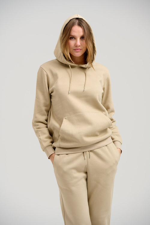 Basic Hoodie Sweat - Mørk Beige - TeeShoppen - Sand/Beige