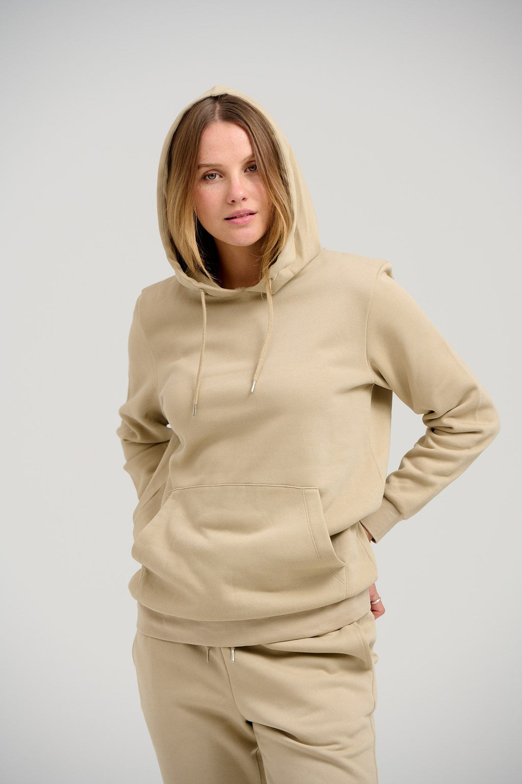 Basic Hoodie Sweat - Mørk Beige