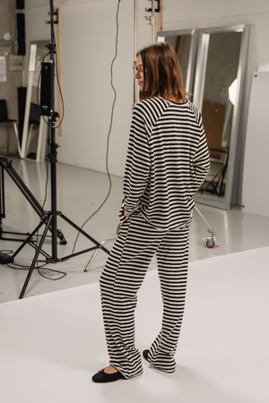 Stripede Bukser - Svart