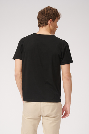 Dyp Neck T-shirt - Svart