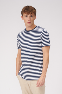 Nørregade Stripe - Navy-Hvit