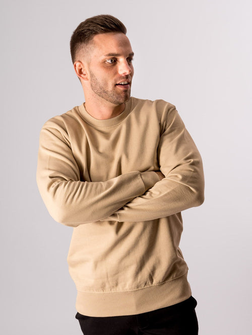 Basic Crewneck - Khaki - TeeShoppen - Sand/Beige