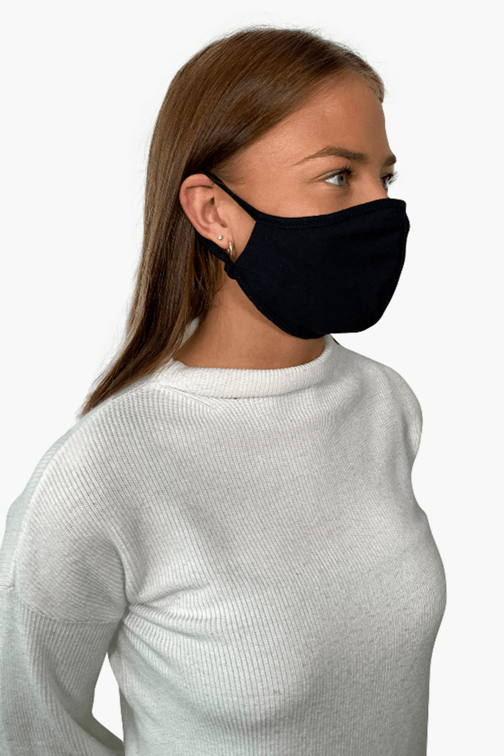 10 stk. Stoffmasker med 3 lag - Svart (økologisk bomull)