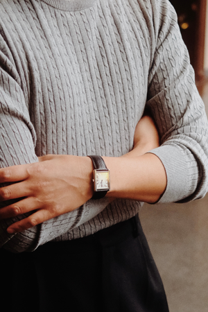 Pullover Kabel Strik - Grå Melange