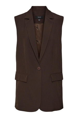 Troian Blazer Vest - Coffee Bean
