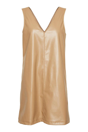 Bella Coated Kjole - Tigers eye