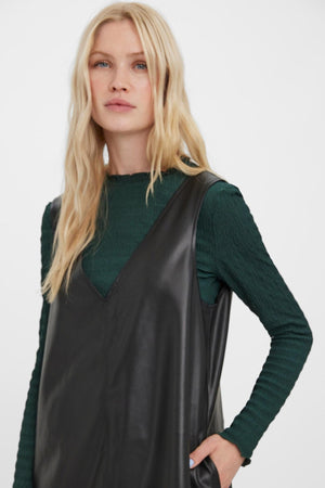 Bella Coated Kjole - Svart