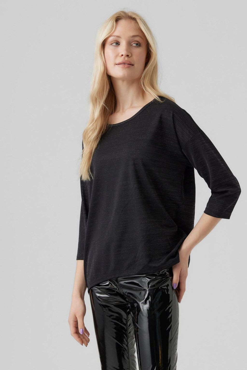 Malena Lurex Bluse - Svart