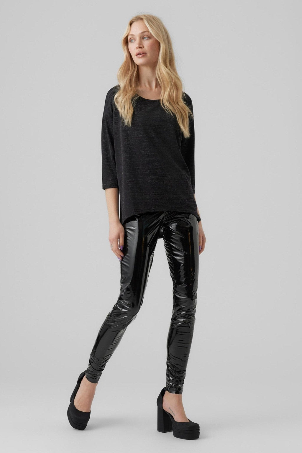 Malena Lurex Bluse - Svart