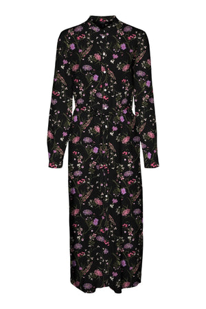 Easy Long Sleeve Shirt Dress - Lilla