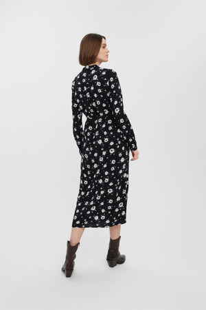 Easy Long Sleeve Shirt Dress - Svart