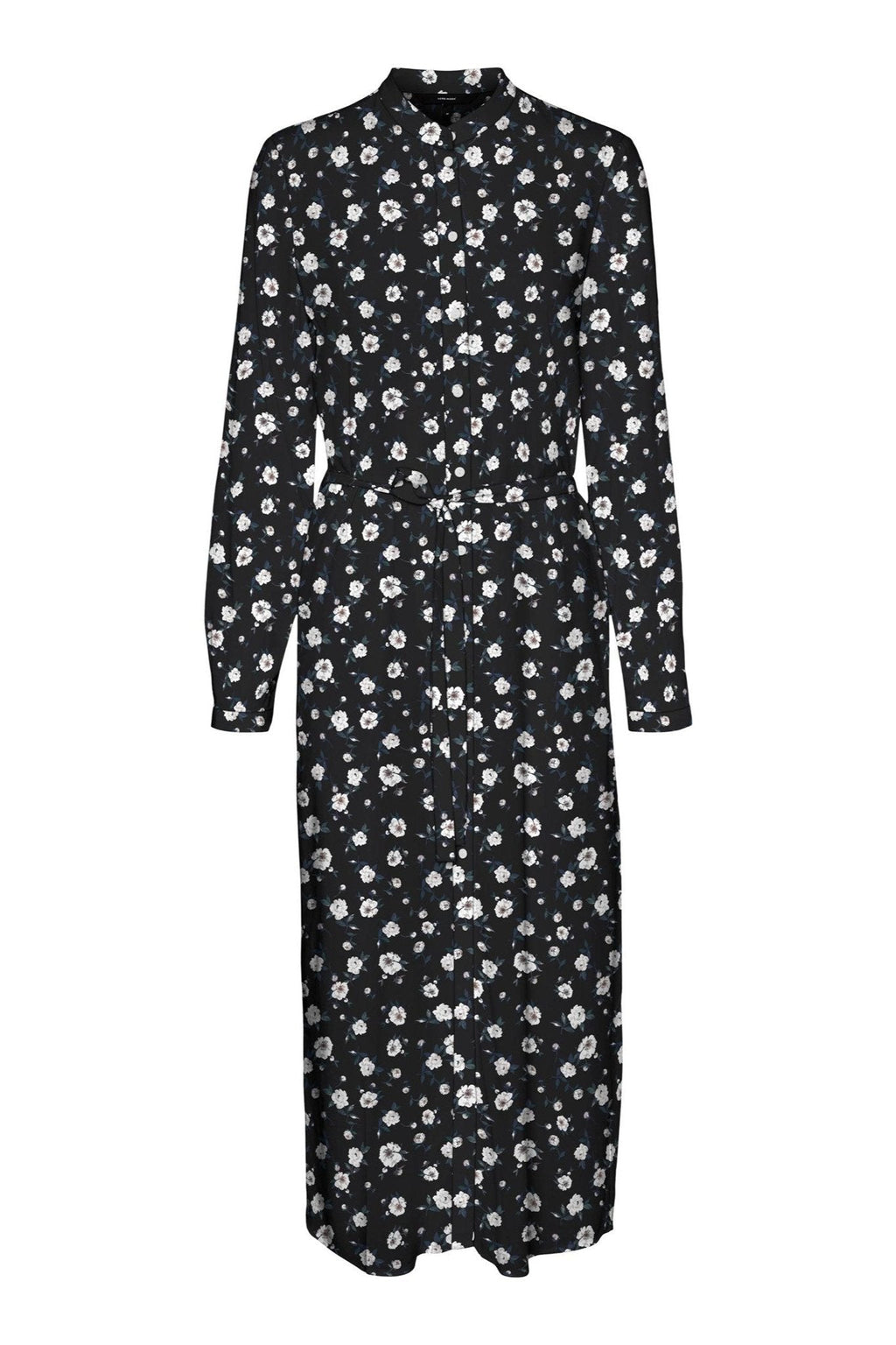 Easy Long Sleeve Shirt Dress - Svart