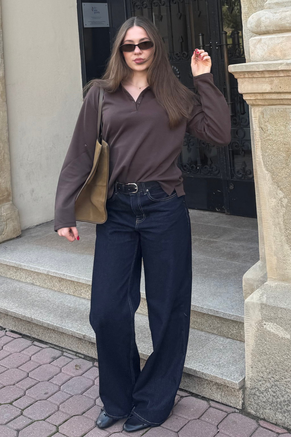 Performance Wide Jeans - Dark Blue Denim