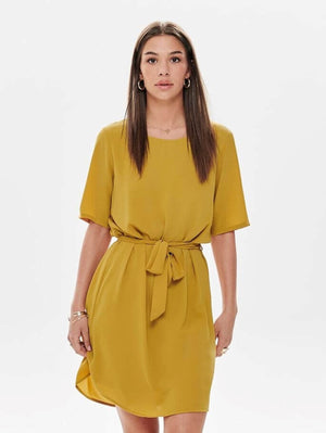 Kjole med belte - Harvest Gold