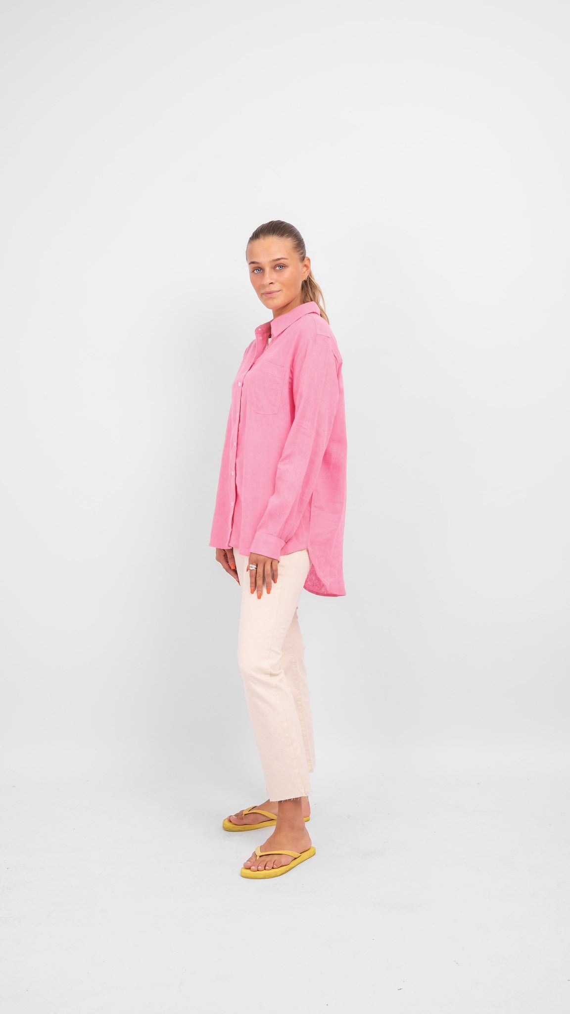 Tokyo Linen Skjorte - Sachet Pink - ONLY 4