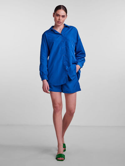 Chrilina Oversized Shirt - Mazarine Blue - PIECES 3