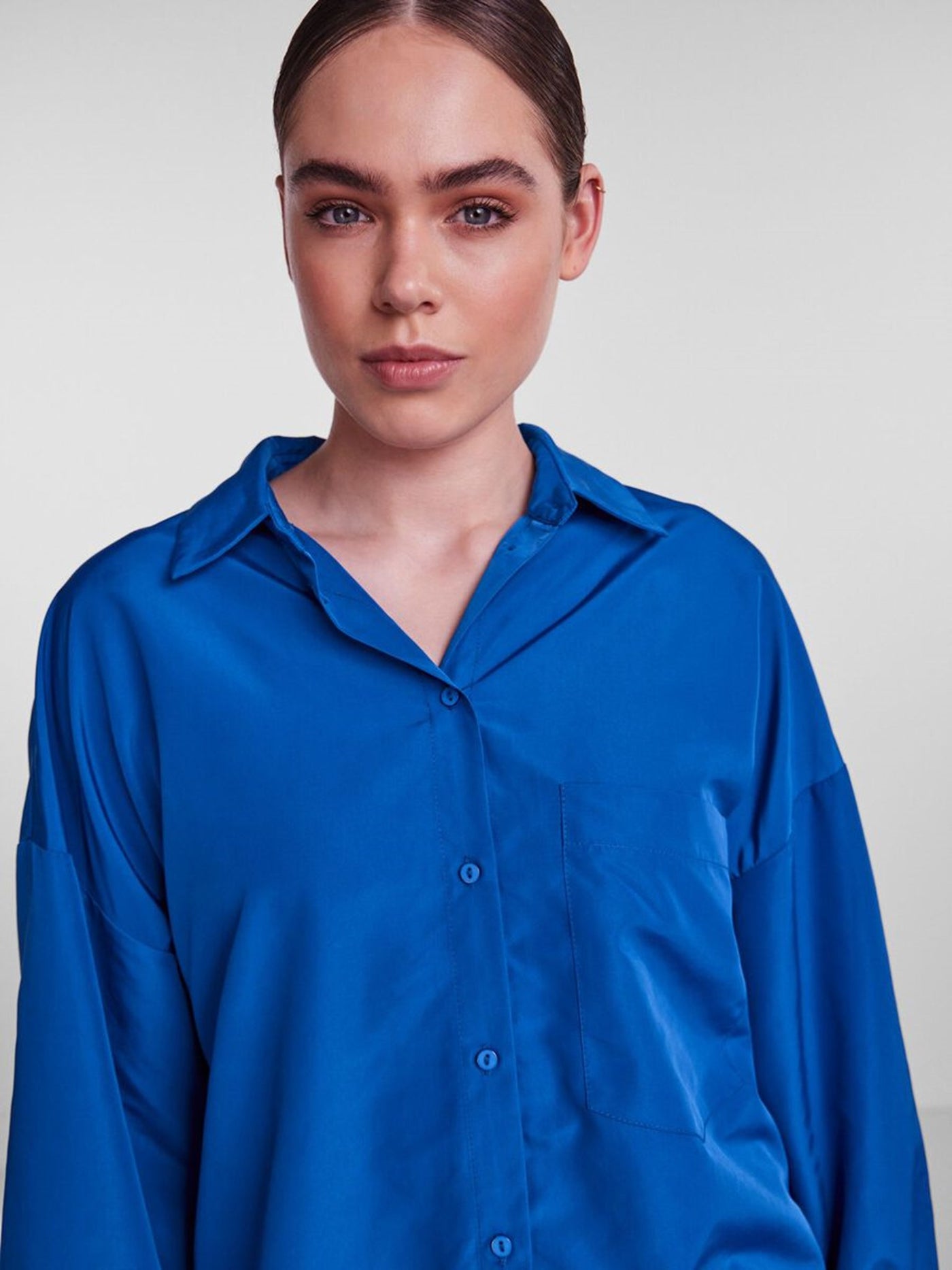 Chrilina Oversized Shirt - Mazarine Blue - PIECES 4