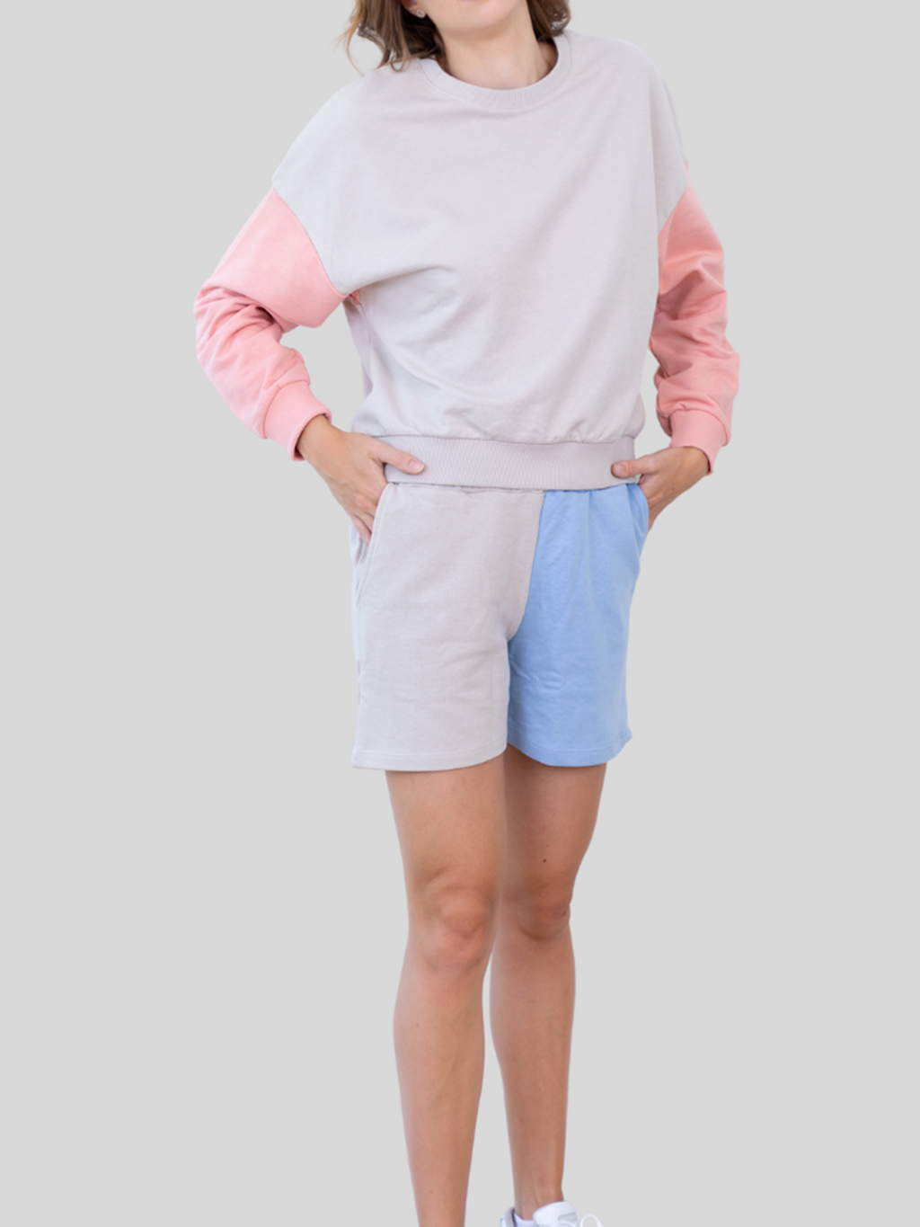 Mera Color Blocks Shorts - Sand/Blå