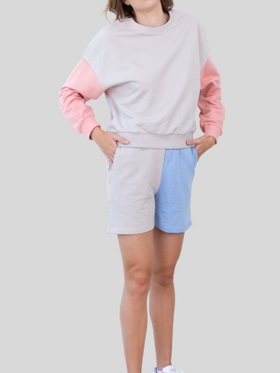 Mera Color Blocks Shorts - Sand/Blå - Jacqueline de Yong