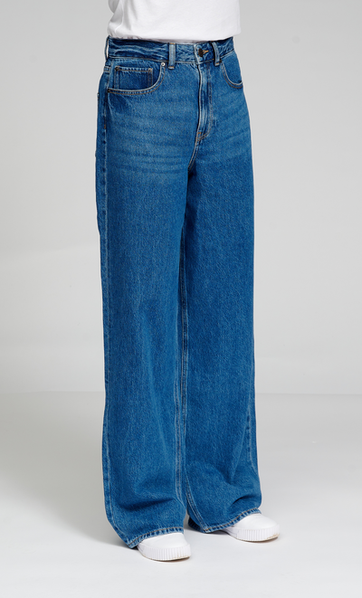 Performance Wide Jeans - Medium Blue Denim - TeeShoppen 8