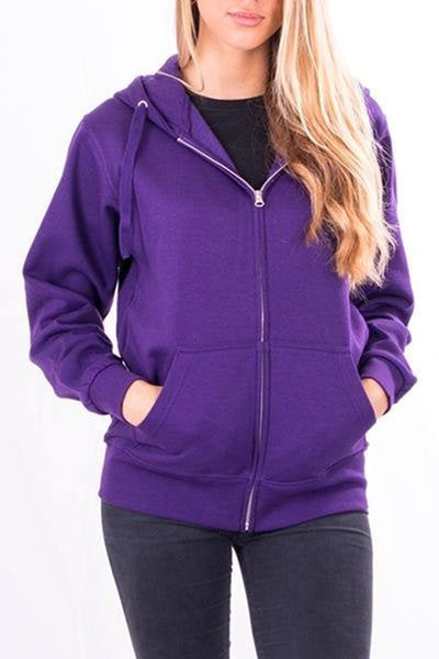Basic zip hoodie - Lilla - TeeShoppen