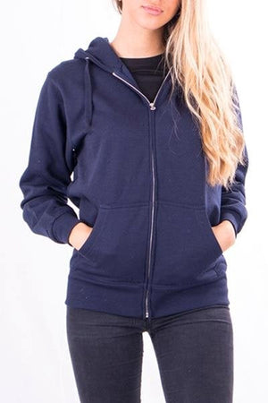 Basic zip hoodie - Navy - TeeShoppen