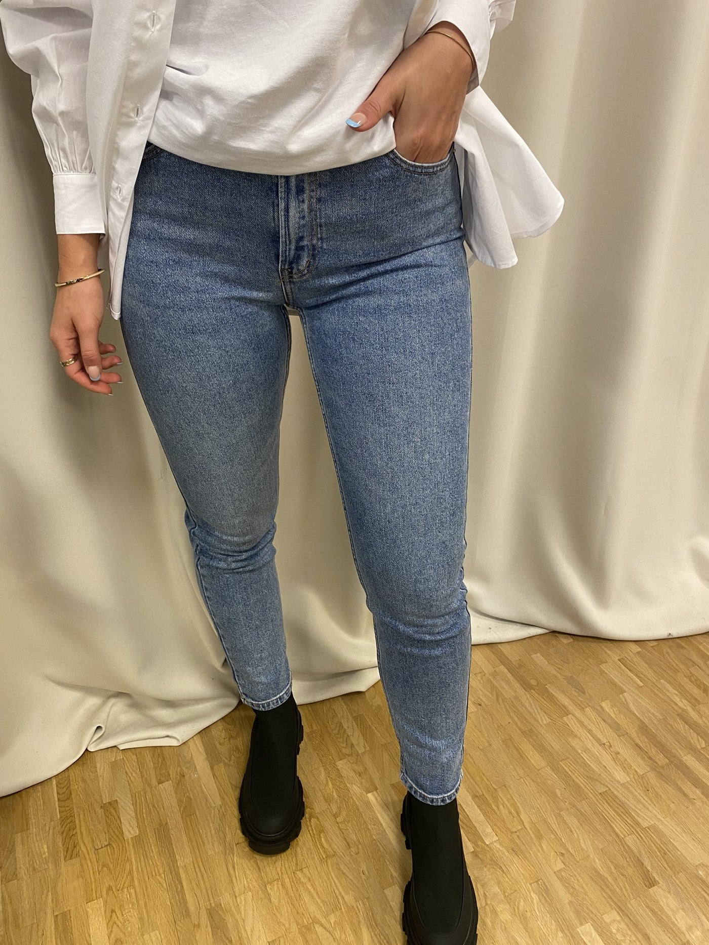 Emily High Waist Jeans - Medium Blå - ONLY