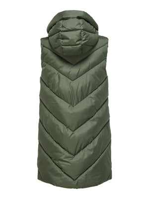 Skylar Padded Hood Waistcoat - Forest Night