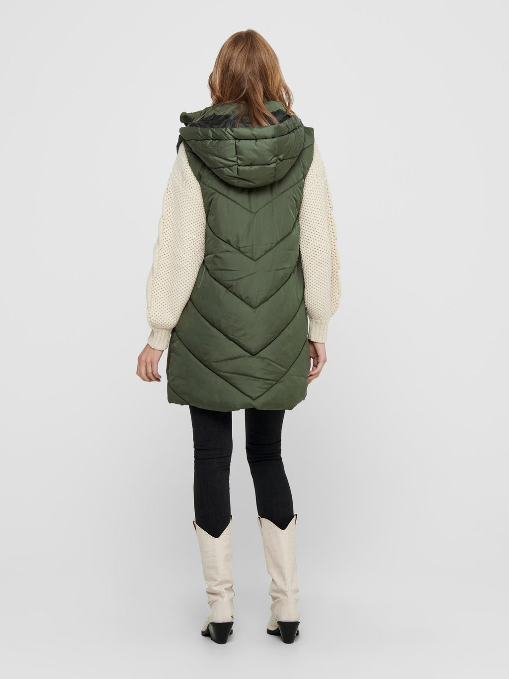 Skylar Padded Hood Waistcoat - Forest Night