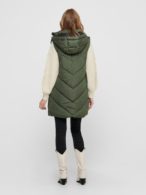 Skylar Padded Hood Waistcoat - Forest Night