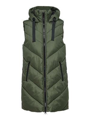 Skylar Padded Hood Waistcoat - Forest Night
