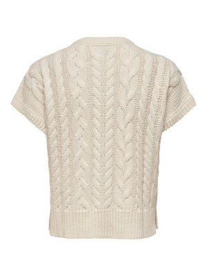 Violetta Cable Vest - Eggnog