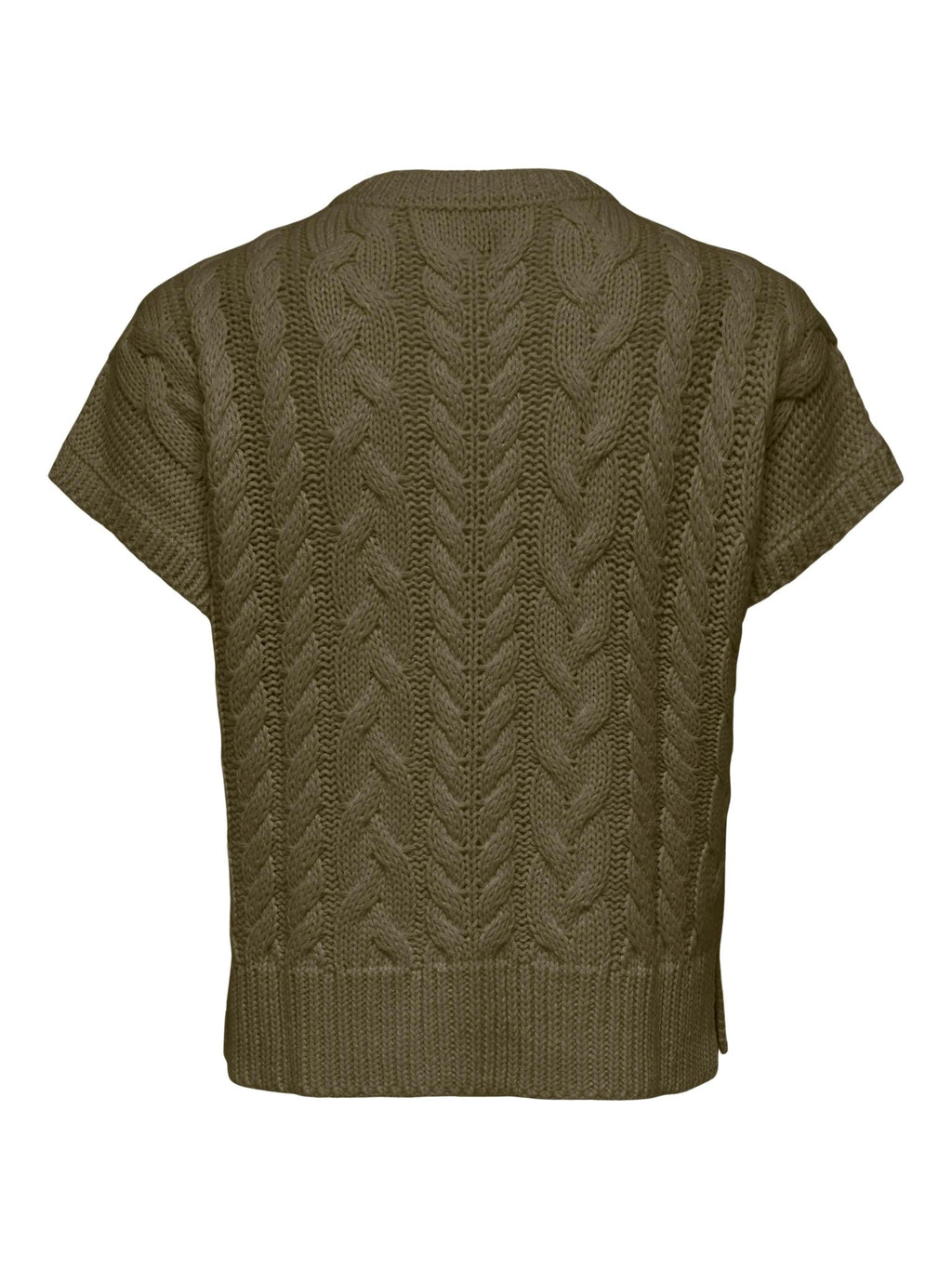 Violetta Cable Vest - Dark Olive