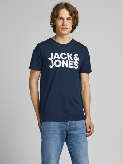 Ecorp Logo Tee O-Neck - Navy - Jack & Jones