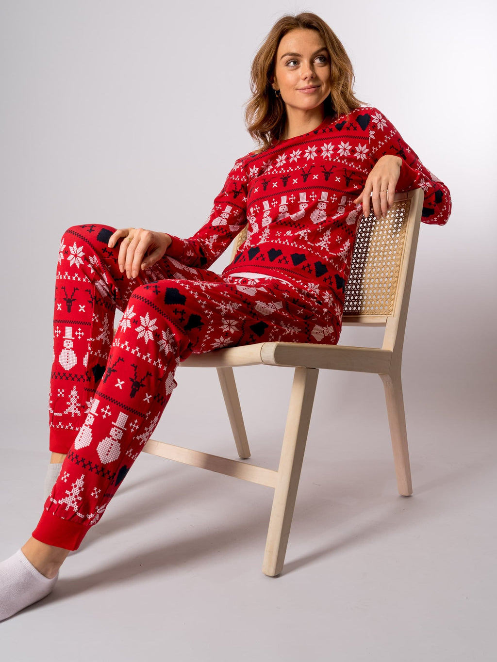 Snowflake Women Pyjamas - Rød