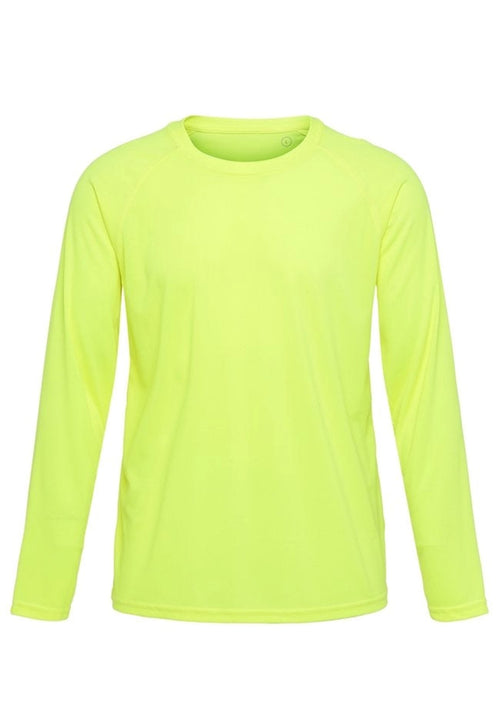 Langermet Trenings T-shirt - Neon Gul - TeeShoppen