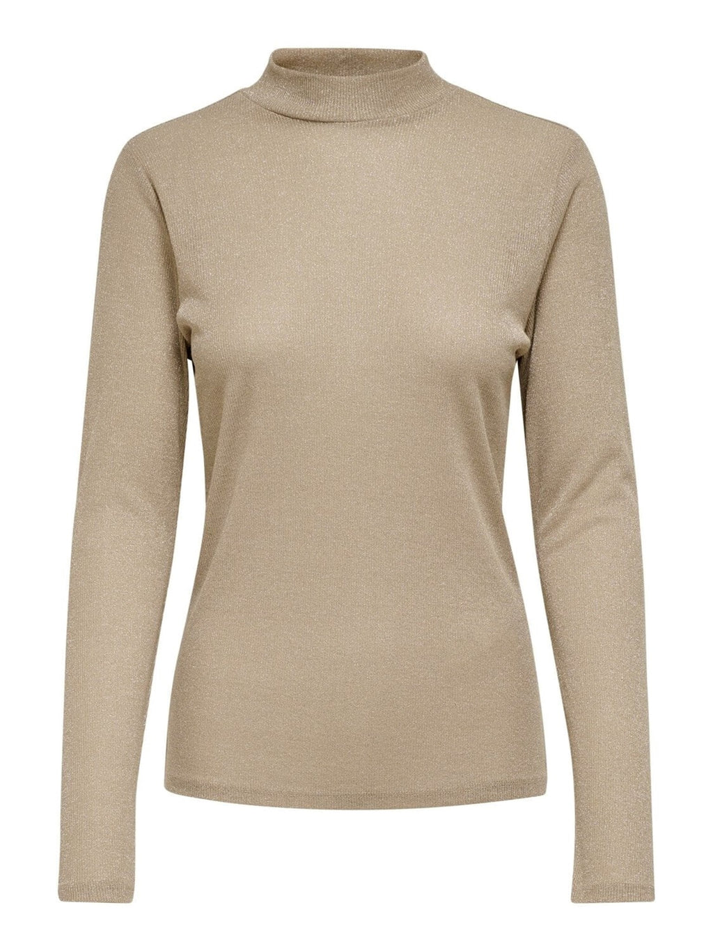 Langermet genser med lurex detaljer - Frosted almond