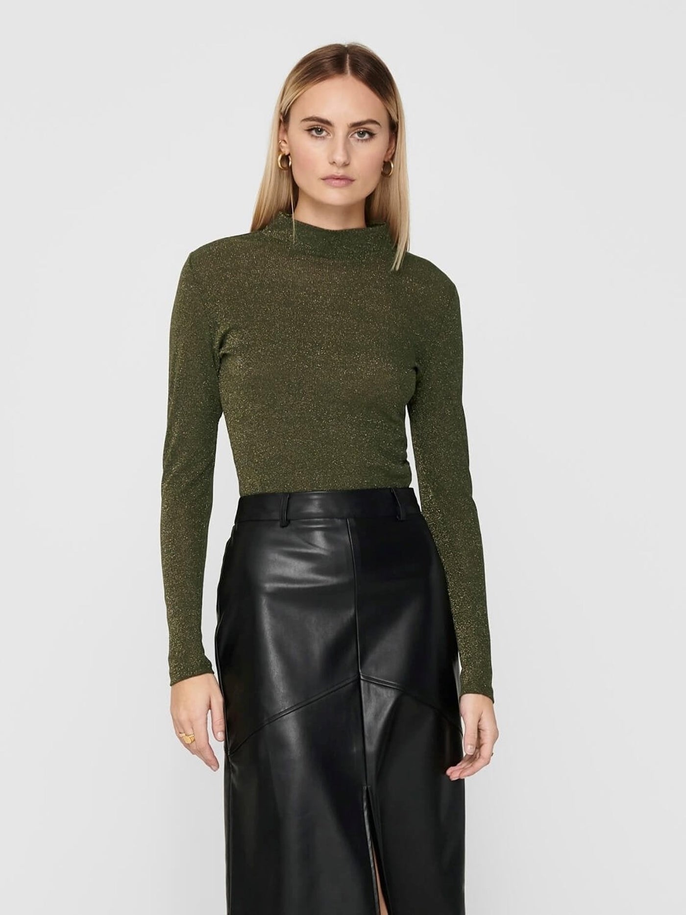 Langermet genser med lurex detaljer - Ivy green - ONLY - Grønn