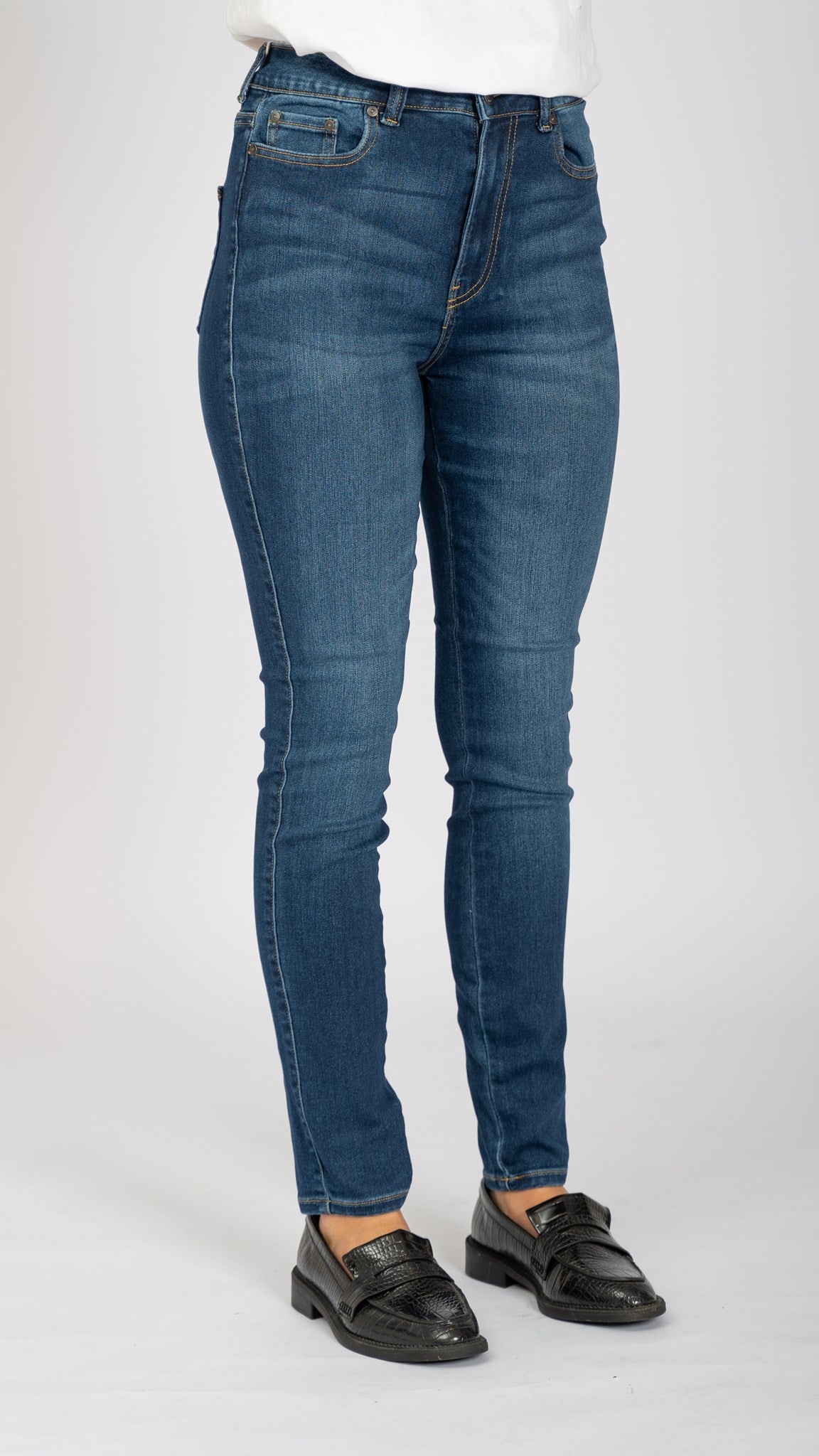 Performance Skinny Jeans - Medium Blue Denim - TeeShoppen 12