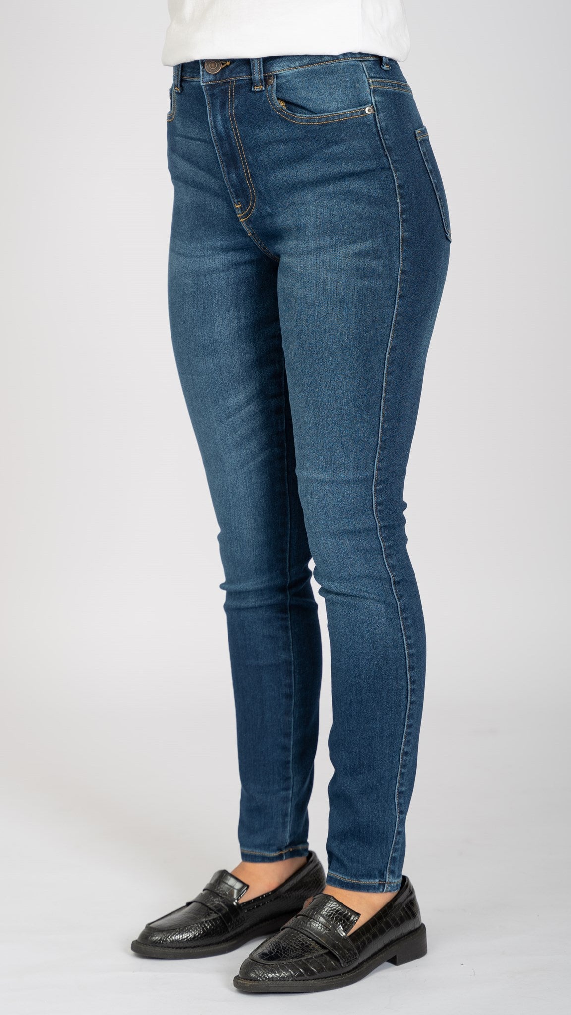 Performance Skinny Jeans - Medium Blue Denim - TeeShoppen 8