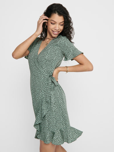 Olivia Wrap Dress - Chinois Green - ONLY 4