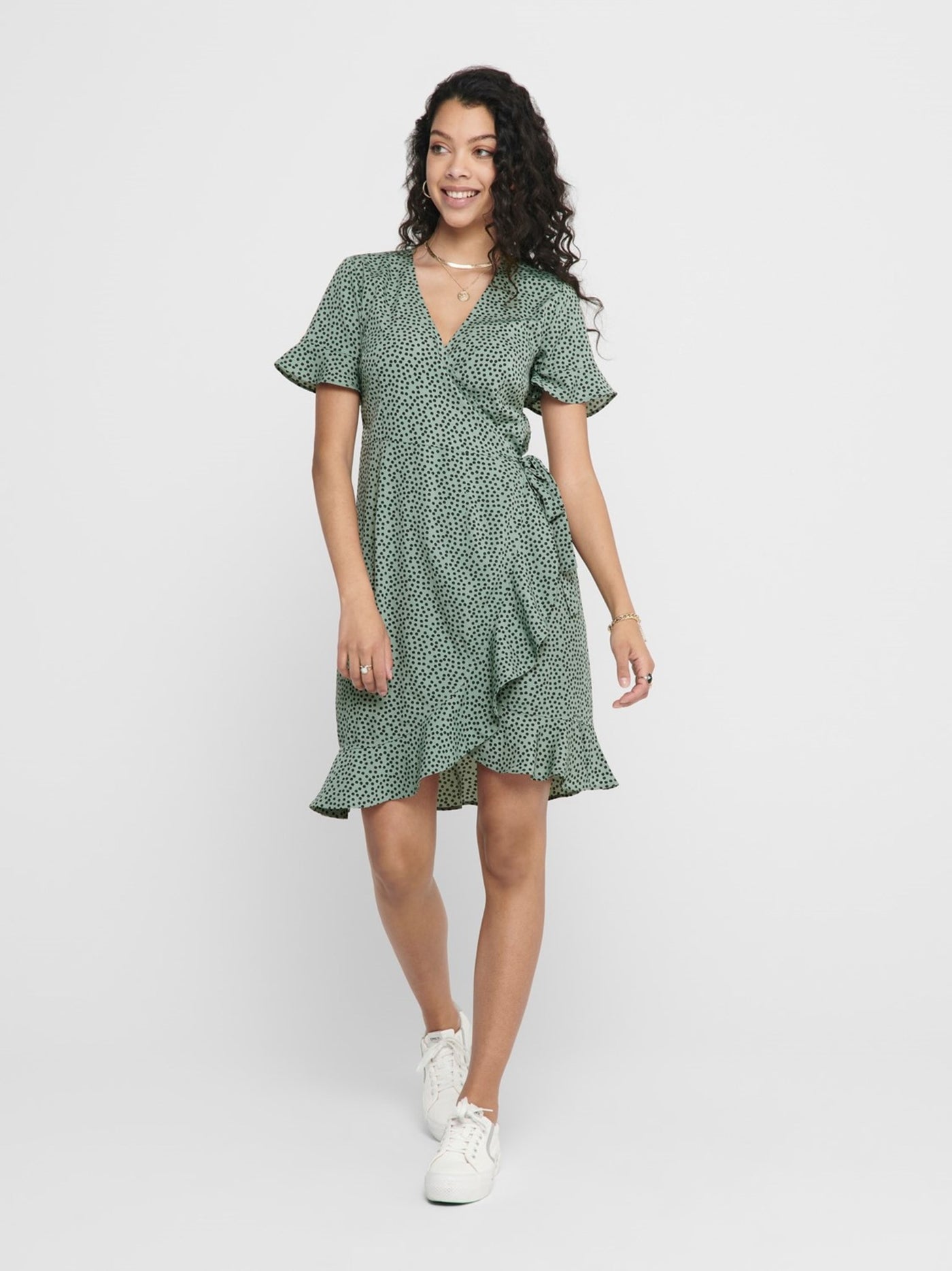 Olivia Wrap Dress - Chinois Green - ONLY