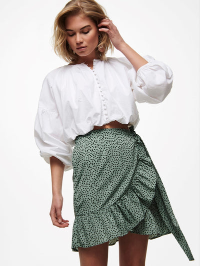 Olivia Wrap Skirt - Chinois Green - ONLY 3