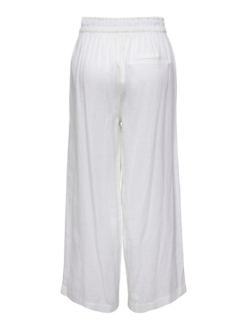 Tokyo Linen Pants - Bright White - ONLY