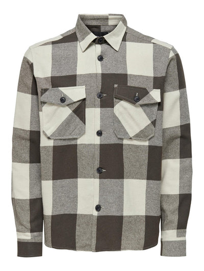 Milo Mønstrete Overshirt - Seal Brown - Only & Sons 6