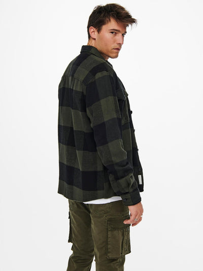 Milo Mønstrete Overshirt - Forest Night - Only & Sons 2